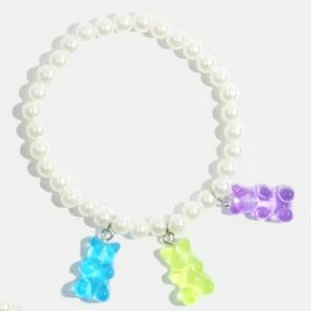 Bear Charm Pearl Bracelet